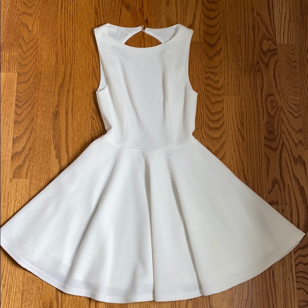 white skater dress